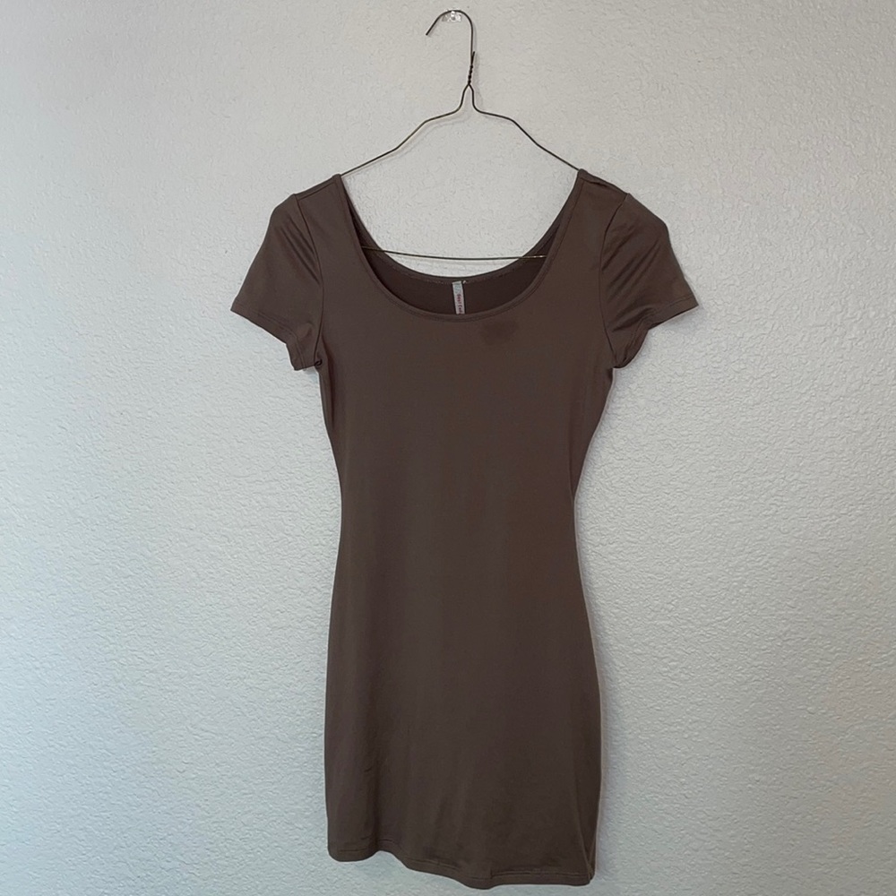 Brown mini dress